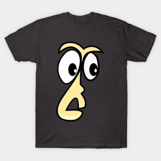 Shocked Funny Face Cartoon Emoji T-Shirt